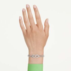 Dextera Bracelet Round Cut, White, Rhodium Plated