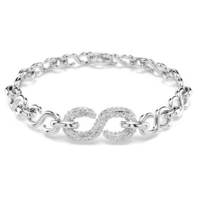 Dextera Bracelet Round Cut, White, Rhodium Plated