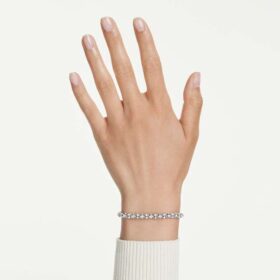 Dextera Bracelet Round Cut, White, Stainless Steel