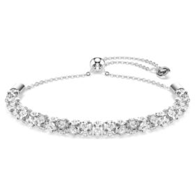 Dextera Bracelet Round Cut, White, Stainless Steel