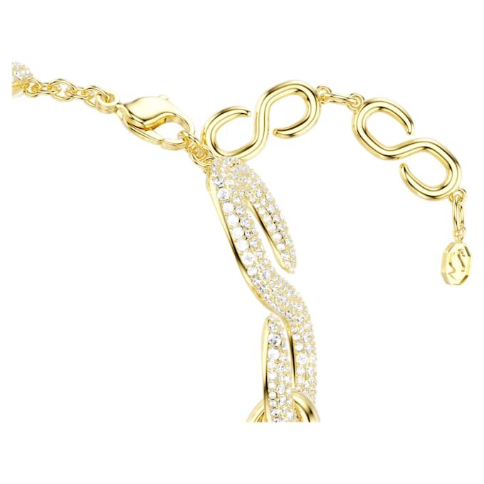 Dextera Choker Round Cut, White, Gold-Tone Plated Dextera Choker Round Cut, White, Gold-Tone Plated