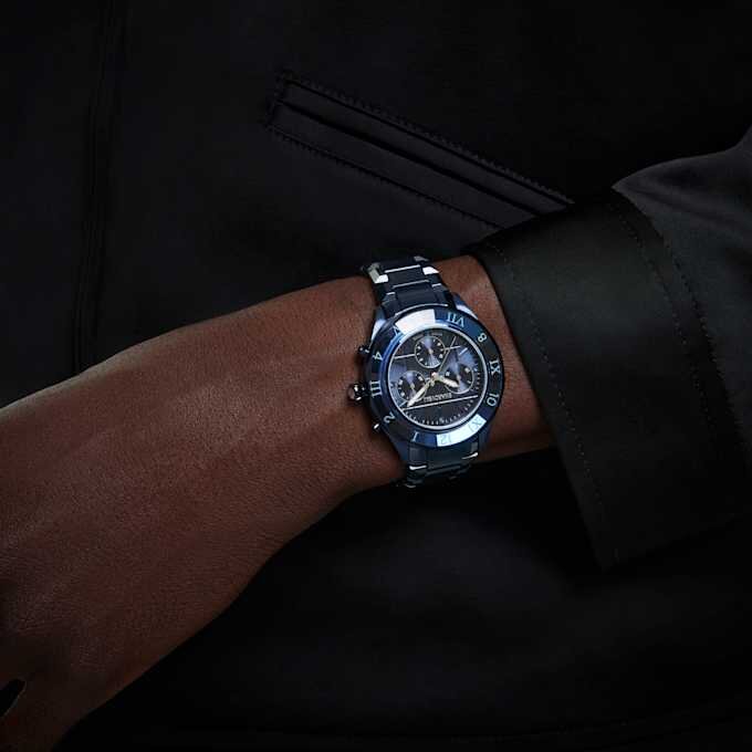 Dextera Chrono Watch 39Mm, Swiss Made, Metal Bracelet, Blue, Blue Finish Dextera Chrono Watch 39Mm, Swiss Made, Metal Bracelet, Blue, Blue Finish