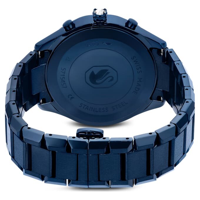 Dextera Chrono Watch 39Mm, Swiss Made, Metal Bracelet, Blue, Blue Finish Dextera Chrono Watch 39Mm, Swiss Made, Metal Bracelet, Blue, Blue Finish