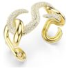 Dextera Cuff Round Cut, White, Gold-Tone Plated Dextera Cuff Round Cut, White, Gold-Tone Plated