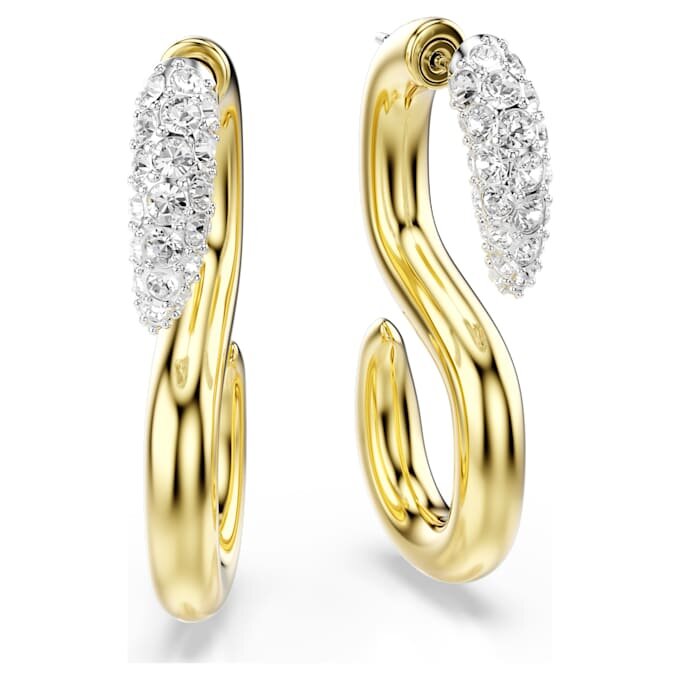 Dextera Earrings Round Cut, White, Mixed Metal Finish Dextera Earrings Round Cut, White, Mixed Metal Finish