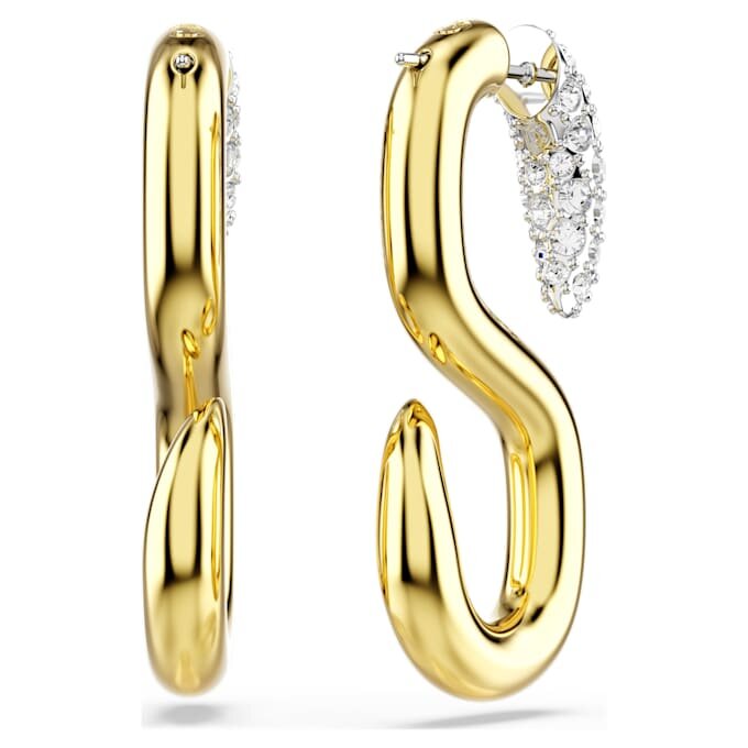 Dextera Earrings Round Cut, White, Mixed Metal Finish Dextera Earrings Round Cut, White, Mixed Metal Finish