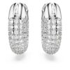 Dextera Hoop Earrings Small, White, Rhodium Plated Dextera Hoop Earrings Small, White, Rhodium Plated