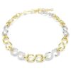 Dextera Necklace Round Cut, Chain, White, Mixed Metal Finish Dextera Necklace Round Cut, Chain, White, Mixed Metal Finish