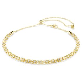 Dextera Necklace Round Cut, White, Gold-Tone Finish