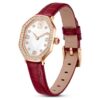 Dextera Octagon Watch Swiss Made, Leather Strap, Red, Rose Gold-Tone Finish Dextera Octagon Watch Swiss Made, Leather Strap, Red, Rose Gold-Tone Finish