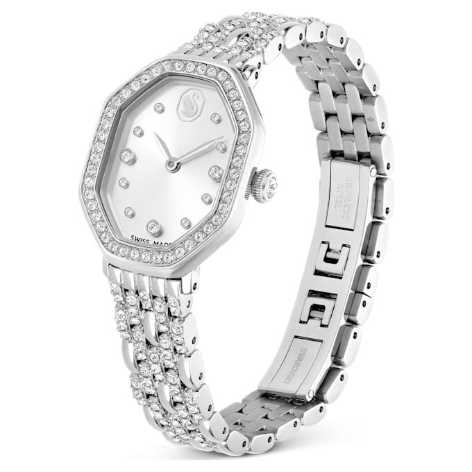 Dextera Octagon Watch Swiss Made, Metal Bracelet, Silver Tone, Stainless Steel Dextera Octagon Watch Swiss Made, Metal Bracelet, Silver Tone, Stainless Steel