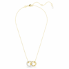 Dextera Pendant Interlocking Loop, White, Gold-Tone Plated Dextera Pendant Interlocking Loop, White, Gold-Tone Plated