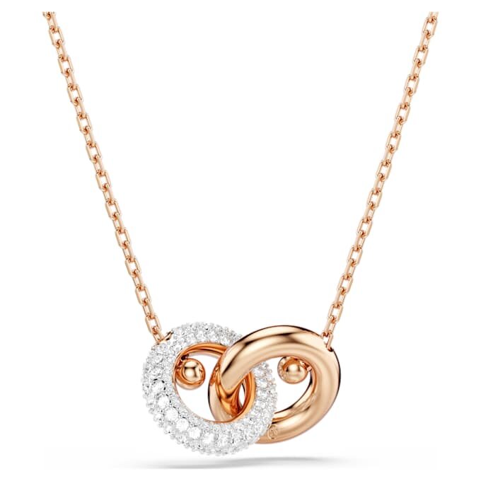 Dextera Pendant Round Cut, White, Rose Gold-Tone Plated Dextera Pendant Round Cut, White, Rose Gold-Tone Plated
