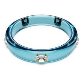 Dulcis Bangle Octagon Cut, Blue, Gold-Tone Plated