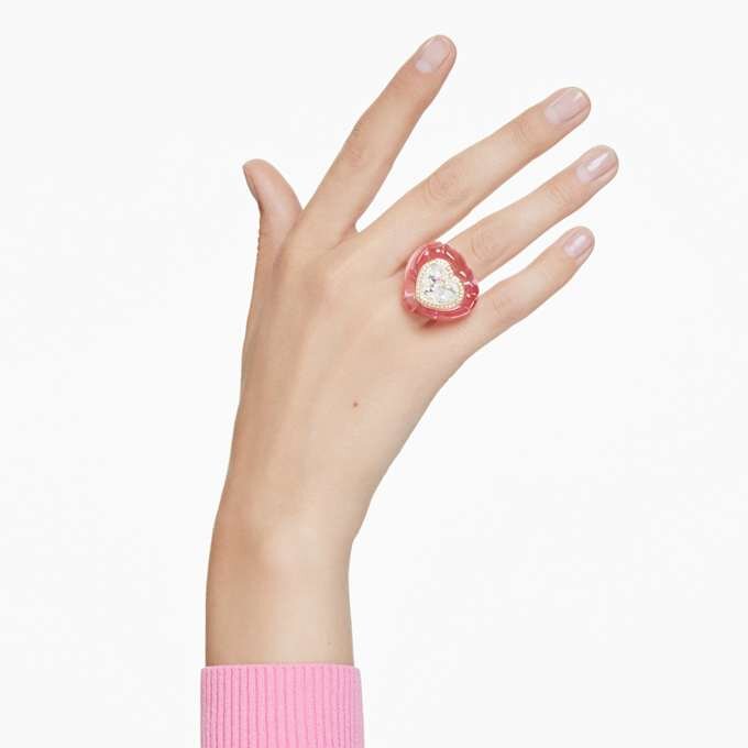 Dulcis Cocktail Ring Heart Cut, Pavé, Heart, Pink Dulcis Cocktail Ring Heart Cut, Pavé, Heart, Pink
