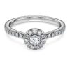 Eternity Halo Solitaire Ring Lab-Grown Diamonds 0.45 Ct Tw, Round Shape, Sterling Silver Eternity Halo Solitaire Ring Lab-Grown Diamonds 0.45 Ct Tw, Round Shape, Sterling Silver
