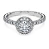 Eternity Halo Solitaire Ring Lab-Grown Diamonds 0.8 Ct Tw, Round Shape, 14K White Gold Eternity Halo Solitaire Ring Lab-Grown Diamonds 0.8 Ct Tw, Round Shape, 14K White Gold