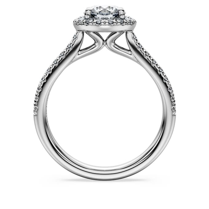 Eternity Halo Solitaire Ring Lab-Grown Diamonds 1.33 Ct Tw, Round Shape, 14K White Gold Eternity Halo Solitaire Ring Lab-Grown Diamonds 1.33 Ct Tw, Round Shape, 14K White Gold