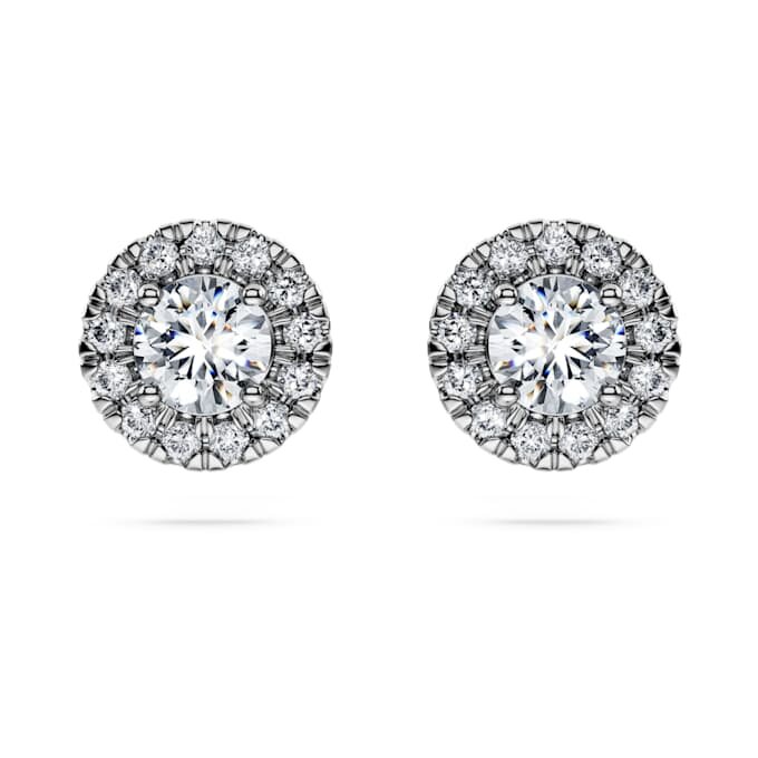 Eternity Halo Stud Earrings Lab-Grown Diamonds 0.75 Ct Tw, Round Shape, 14K White Gold Eternity Halo Stud Earrings Lab-Grown Diamonds 0.75 Ct Tw, Round Shape, 14K White Gold