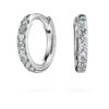Eternity Hoop Earrings Lab-Grown Diamonds 0.1 Ct Tw, Round Shape, Small, 14K White Gold