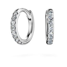 Eternity Hoop Earrings Lab-Grown Diamonds 0.1 Ct Tw, Round Shape, Small, 14K White Gold Eternity Hoop Earrings Lab-Grown Diamonds 0.1 Ct Tw, Round Shape, Small, 14K White Gold