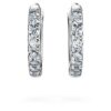 Eternity Hoop Earrings Lab-Grown Diamonds 0.1 Ct Tw, Round Shape, Small, 14K White Gold