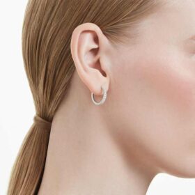 Eternity Hoop Earrings Lab-Grown Diamonds 0.56 Ct Tw, Round Shape, Sterling Silver