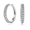 Eternity Hoop Earrings Lab-Grown Diamonds 0.56 Ct Tw, Round Shape, Sterling Silver Eternity Hoop Earrings Lab-Grown Diamonds 0.56 Ct Tw, Round Shape, Sterling Silver