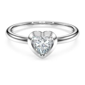 Eternity Solitaire Ring Lab-Grown Diamonds 0.5 Ct Tw, Heart Shape, Sterling Silver Eternity Solitaire Ring Lab-Grown Diamonds 0.5 Ct Tw, Heart Shape, Sterling Silver