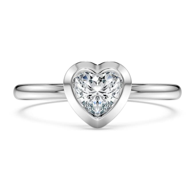 Eternity Solitaire Ring Lab-Grown Diamonds 0.5 Ct Tw, Heart Shape, Sterling Silver Eternity Solitaire Ring Lab-Grown Diamonds 0.5 Ct Tw, Heart Shape, Sterling Silver