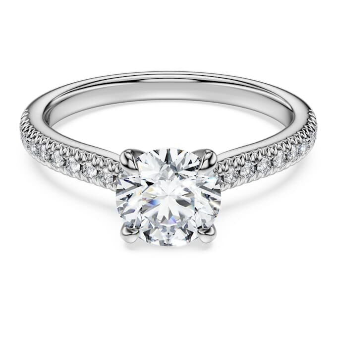 Eternity Solitaire Ring Lab-Grown Diamonds 1.2 Ct Tw, Round Shape, 14K White Gold Eternity Solitaire Ring Lab-Grown Diamonds 1.2 Ct Tw, Round Shape, 14K White Gold