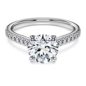 Eternity Solitaire Ring Lab-Grown Diamonds 1.7 Ct Tw, Round Shape, 14K White Gold Eternity Solitaire Ring Lab-Grown Diamonds 1.7 Ct Tw, Round Shape, 14K White Gold