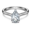 Eternity Solitaire Ring Lab-Grown Diamonds 1 Ct Tw, Pear Shape, 14K White Gold