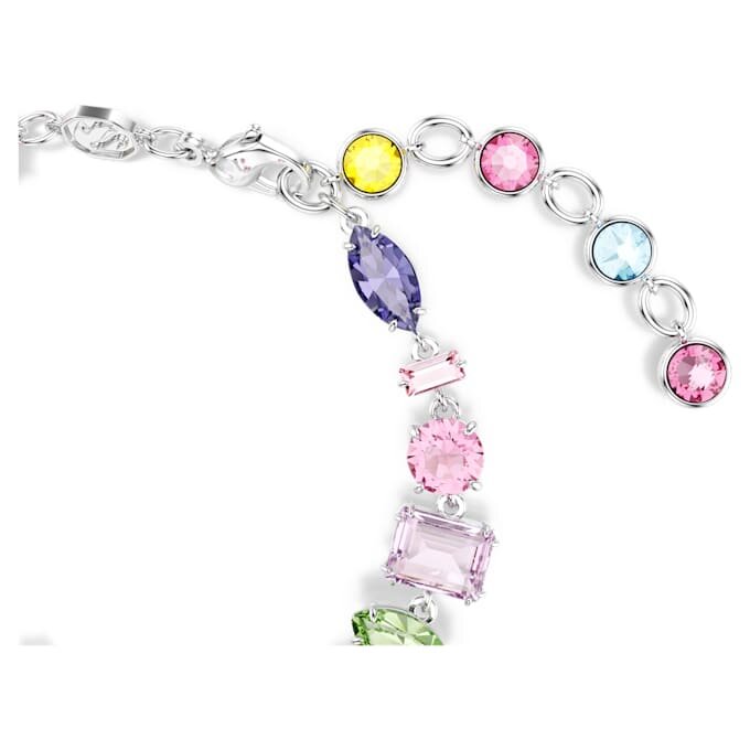 Gema Bracelet Mixed Cuts, Multicolored, Rhodium Plated Gema Bracelet Mixed Cuts, Multicolored, Rhodium Plated