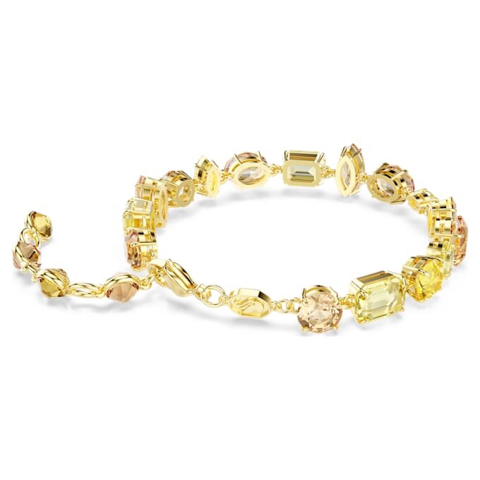 Gema Bracelet Mixed Cuts, Yellow, Gold-Tone Plated Gema Bracelet Mixed Cuts, Yellow, Gold-Tone Plated