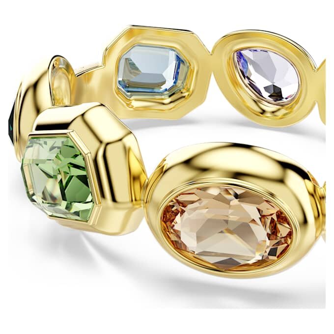 Gema Cuff Oversized Crystals, Mixed Cuts, Multicolored, Gold-Tone Plated Gema Cuff Oversized Crystals, Mixed Cuts, Multicolored, Gold-Tone Plated