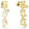 Gema Drop Earrings Asymmetrical Design, Mixed Cuts, Multicolored, Gold-Tone Plated Gema Drop Earrings Asymmetrical Design, Mixed Cuts, Multicolored, Gold-Tone Plated