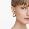 Gema Hoop Earrings Mixed Cuts, Multicolored, Gold-Tone Plated