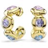 Gema Hoop Earrings Mixed Cuts, Multicolored, Gold-Tone Plated