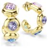 Gema Hoop Earrings Mixed Cuts, Multicolored, Gold-Tone Plated