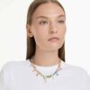 Gema Necklace Mixed Cuts, Dangling Crystals, Multicolored, Gold-Tone Plated Gema Necklace Mixed Cuts, Dangling Crystals, Multicolored, Gold-Tone Plated
