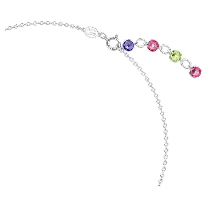Gema Necklace Mixed Cuts, Multicolored, Rhodium Plated Gema Necklace Mixed Cuts, Multicolored, Rhodium Plated