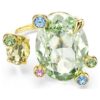 Gema Open Ring Mixed Cuts, Multicolored, Gold-Tone Plated Gema Open Ring Mixed Cuts, Multicolored, Gold-Tone Plated