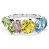 Gema Ring Mixed Cuts, Multicolored, Rhodium Plated Gema Ring Mixed Cuts, Multicolored, Rhodium Plated