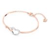 Hyperbola Bangle Infinity and Heart, White, Mixed Metal Finish Hyperbola Bangle Infinity and Heart, White, Mixed Metal Finish