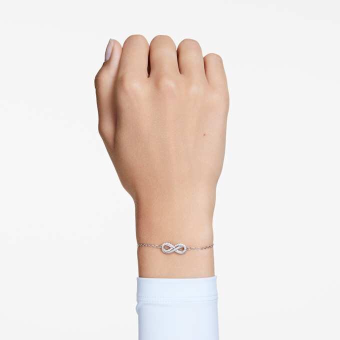 Hyperbola Bracelet Infinity, White, Rhodium Plated Hyperbola Bracelet Infinity, White, Rhodium Plated
