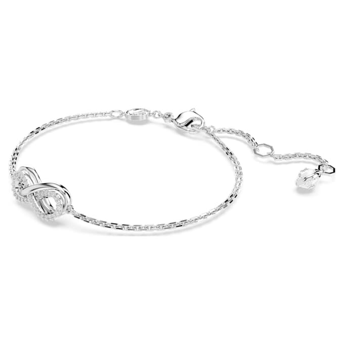 Hyperbola Bracelet Infinity, White, Rhodium Plated Hyperbola Bracelet Infinity, White, Rhodium Plated