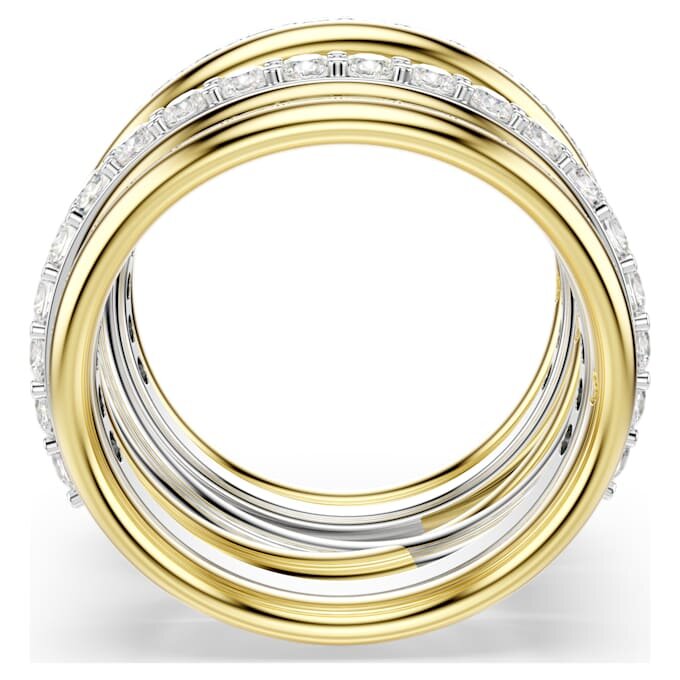 Hyperbola Cocktail Ring Round Cut, White, Mixed Metal Finish Hyperbola Cocktail Ring Round Cut, White, Mixed Metal Finish