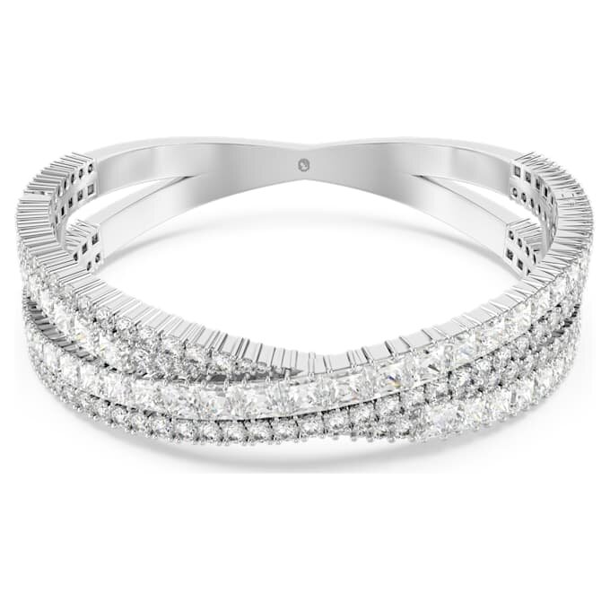 Hyperbola Cuff Mixed Cuts, Infinity, White, Rhodium Plated Hyperbola Cuff Mixed Cuts, Infinity, White, Rhodium Plated