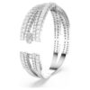 Hyperbola Cuff Mixed Cuts, Infinity, White, Rhodium Plated Hyperbola Cuff Mixed Cuts, Infinity, White, Rhodium Plated